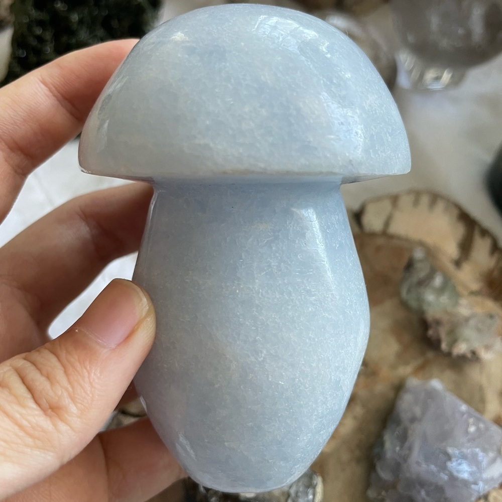 blue calcite mushroom